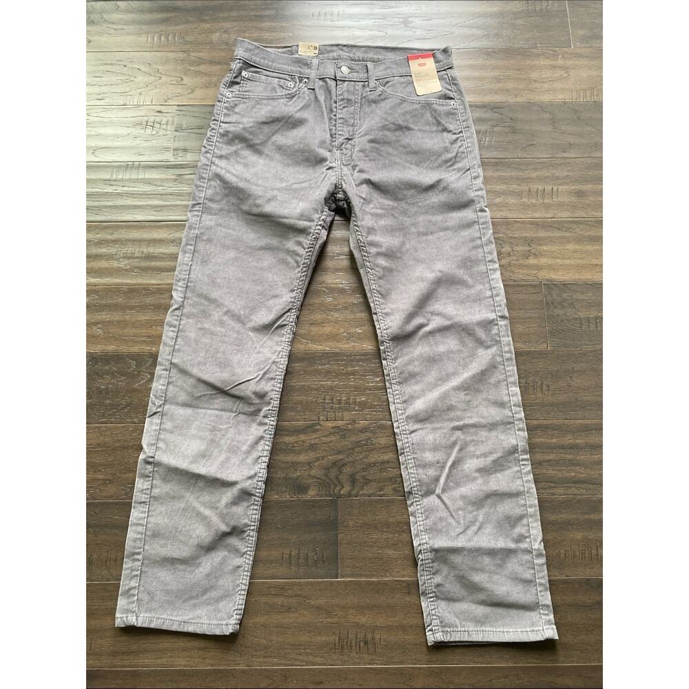 Levi's 505 Regular Straight-Leg Corduroy Gray Mens Sz 34 x 32